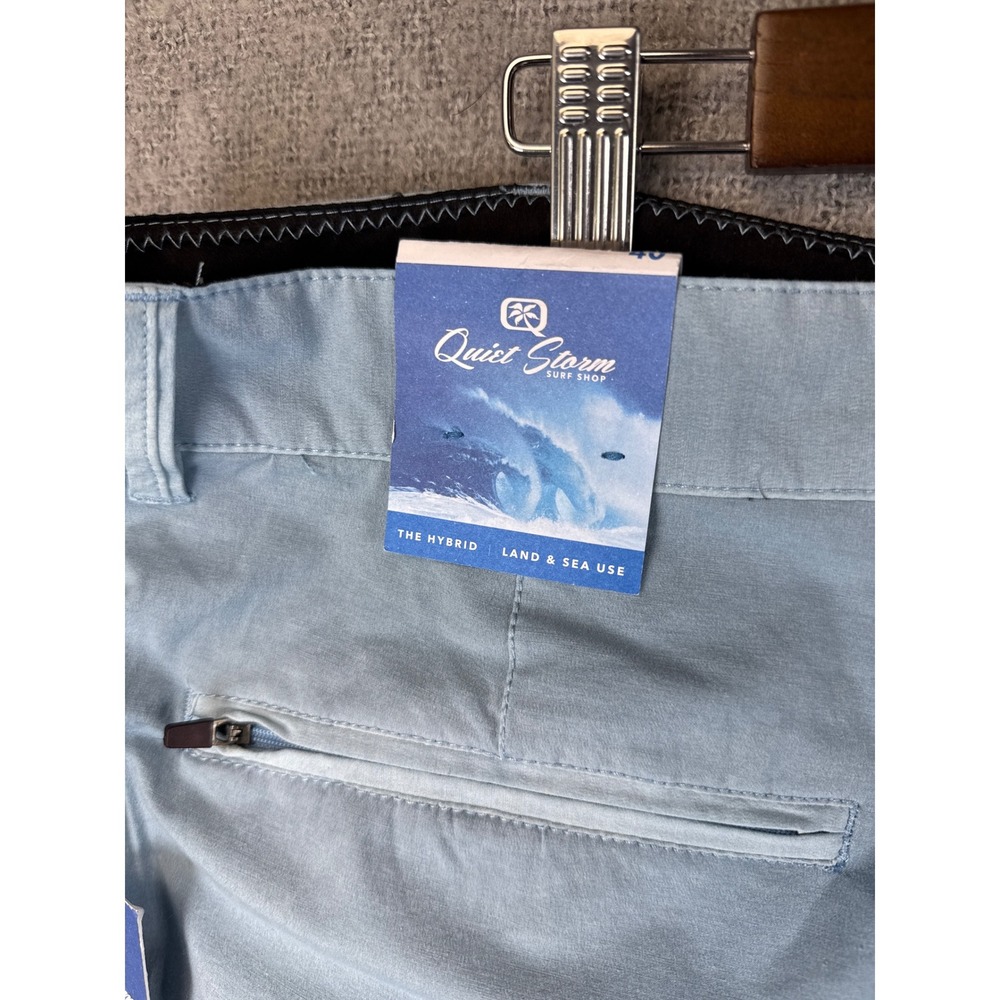 NWT Quiet Storm Surf Shop Blue Hybrid Land &‎ Sea New Order Shorts Mens Size 40 - Picture 9 of 11